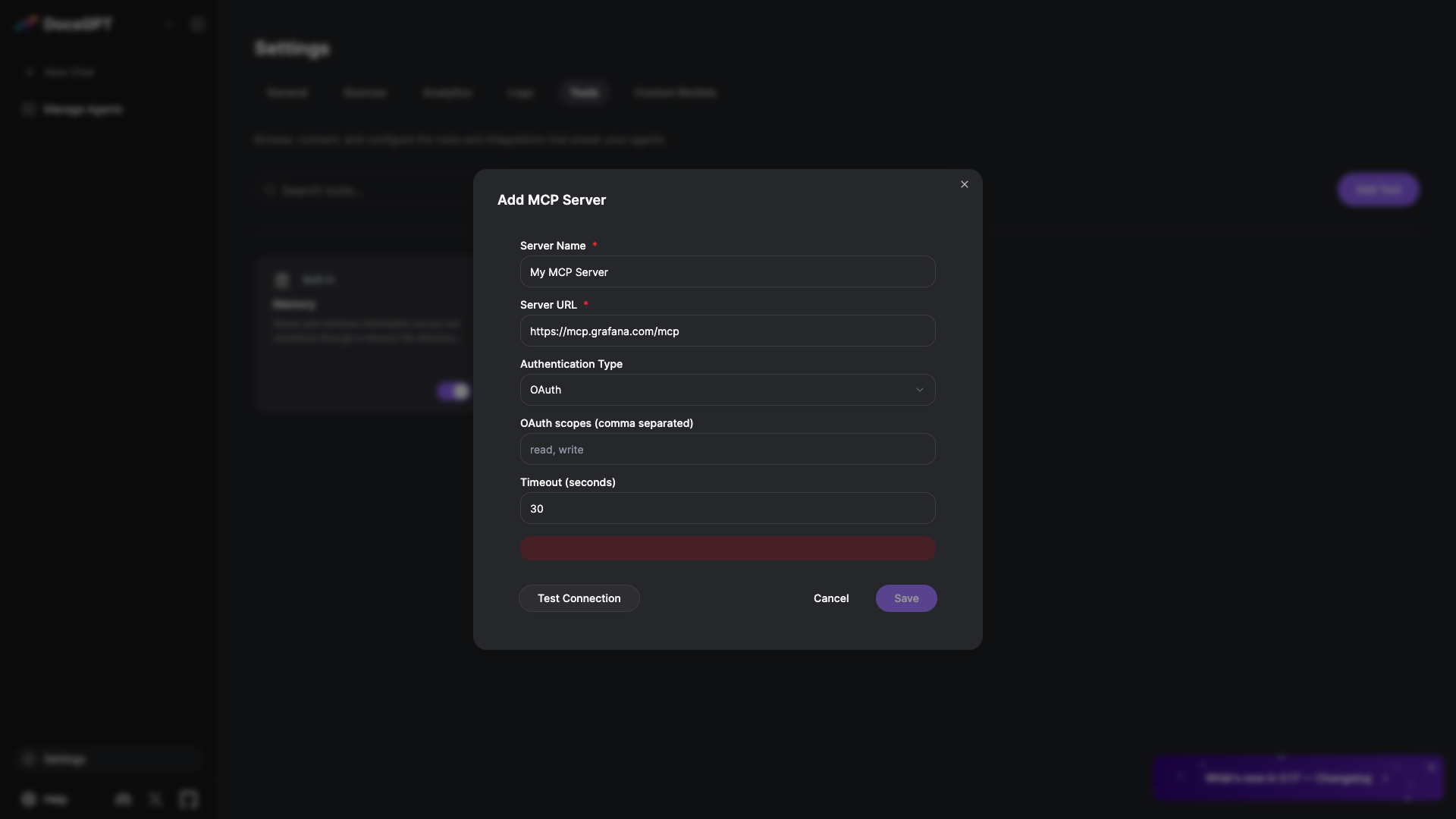Empty red error banner on main