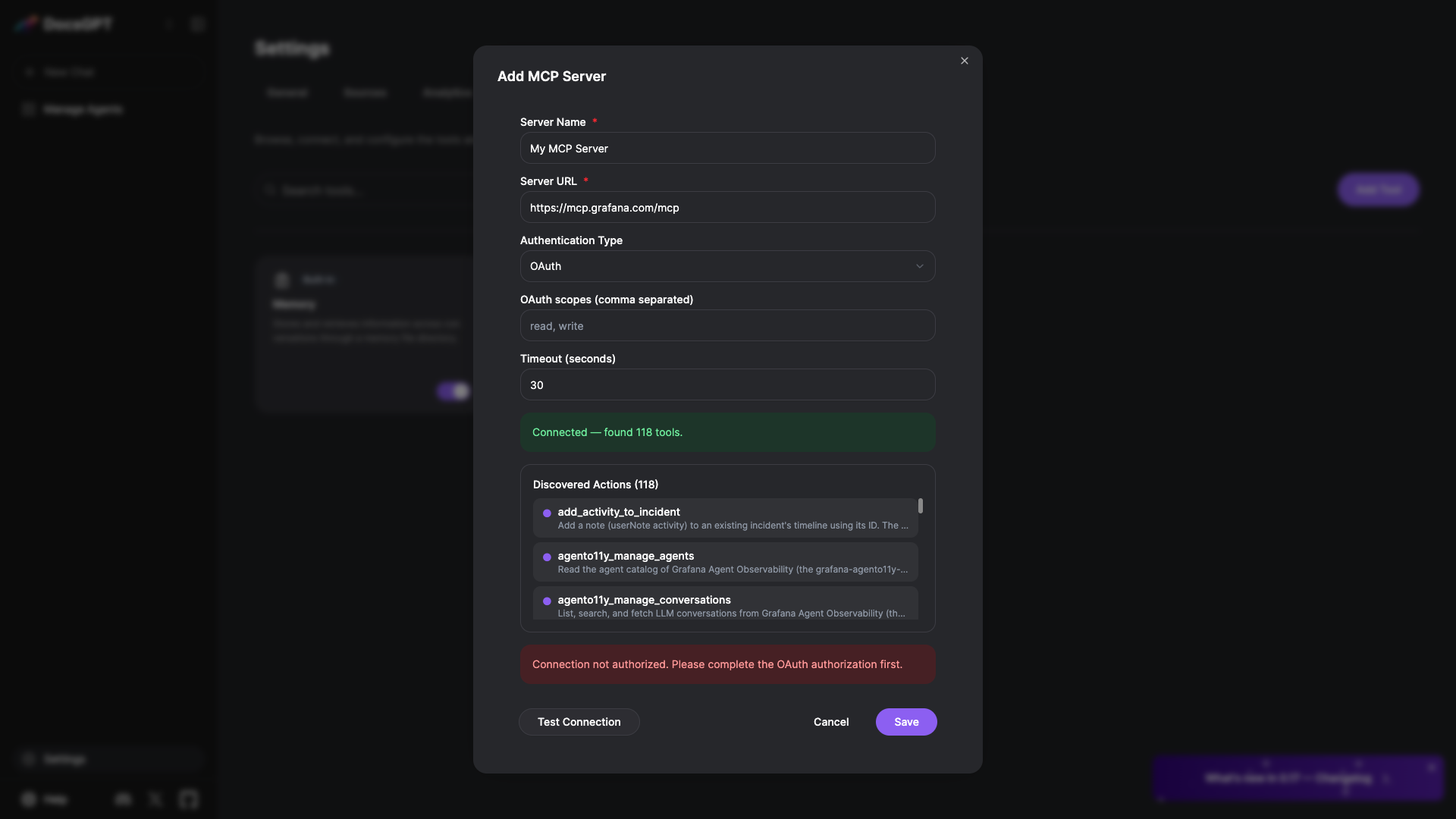 Save refused with Connection not authorized