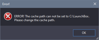 Cache path error