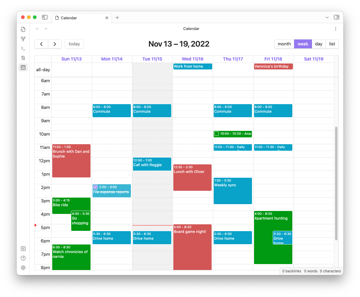 Obsidian Full Calendar Plugin