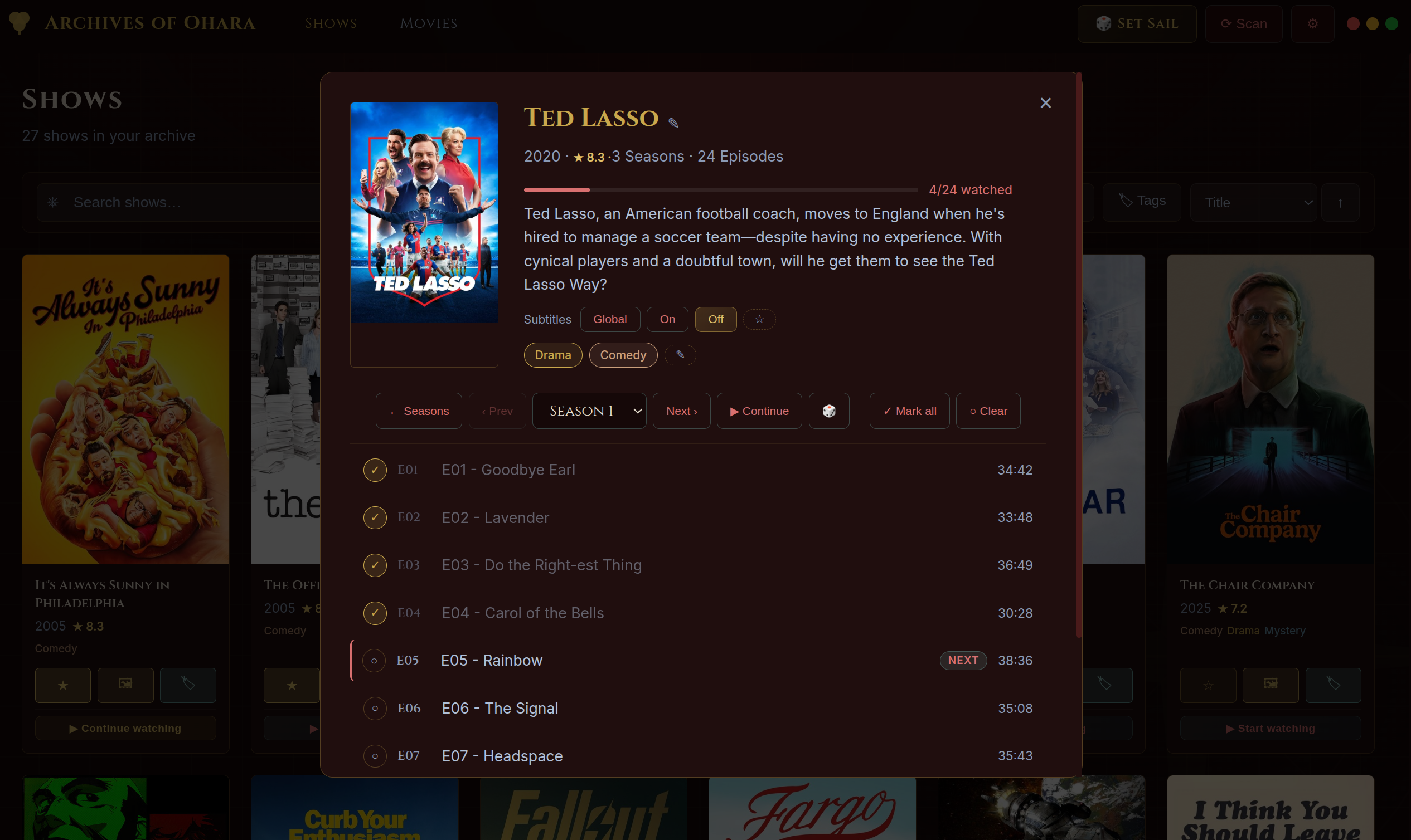 Show detail and episode tracker