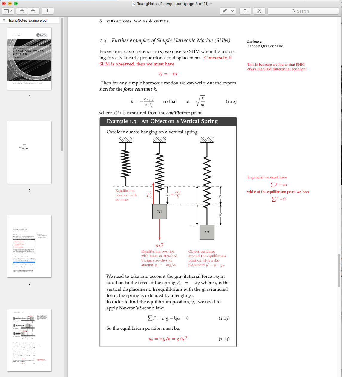 full notes sample