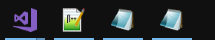 Taskbar showing two notepad buttons
