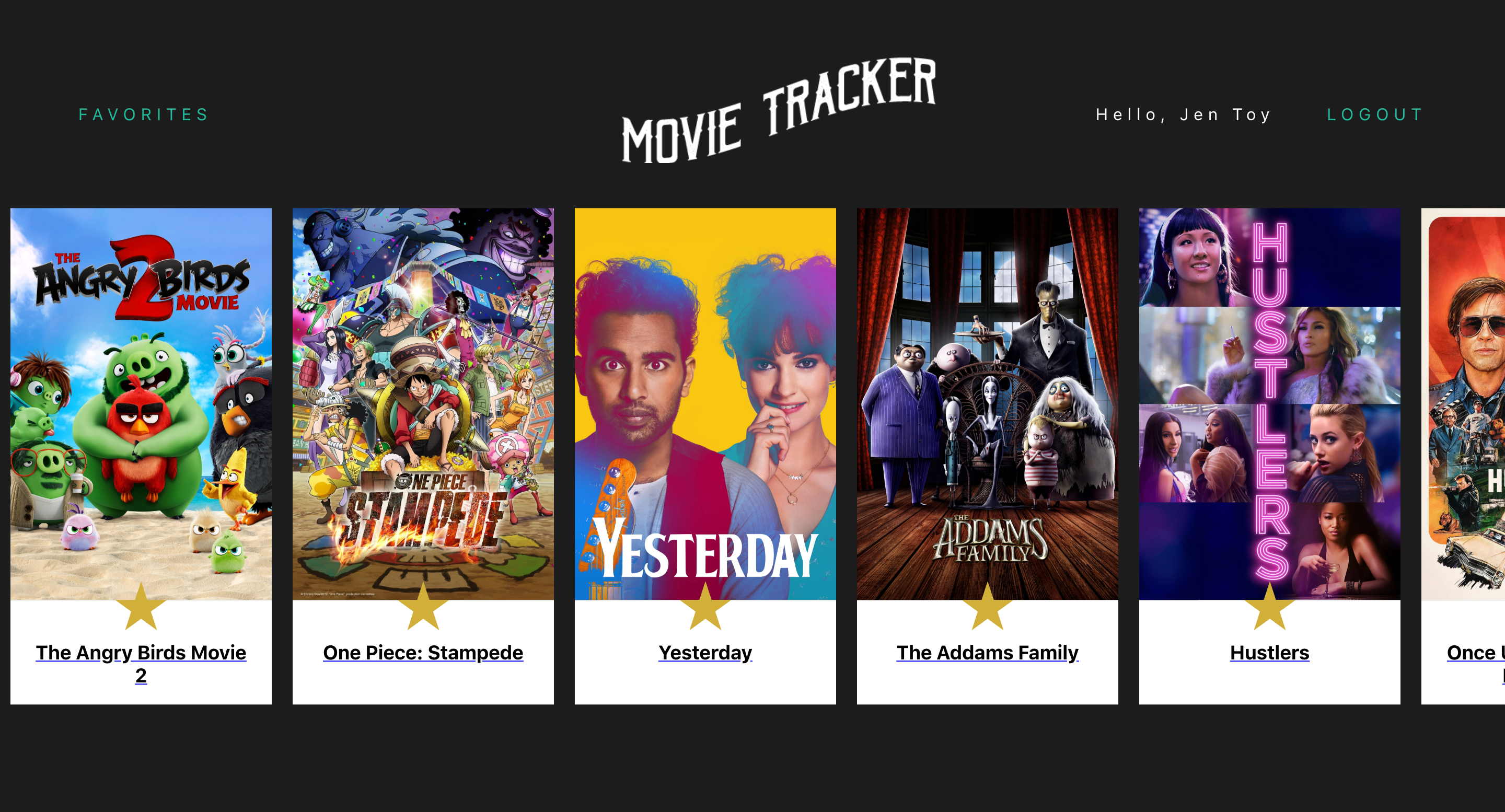 Movie Tracker Favorites