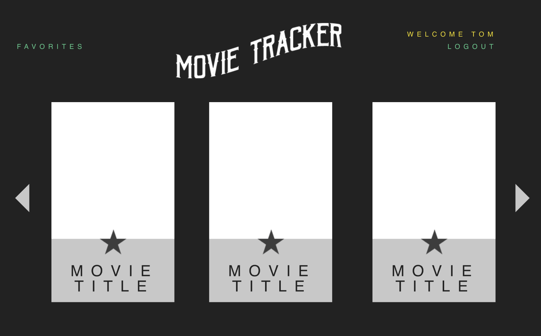 Movie Tracker prototype all movies