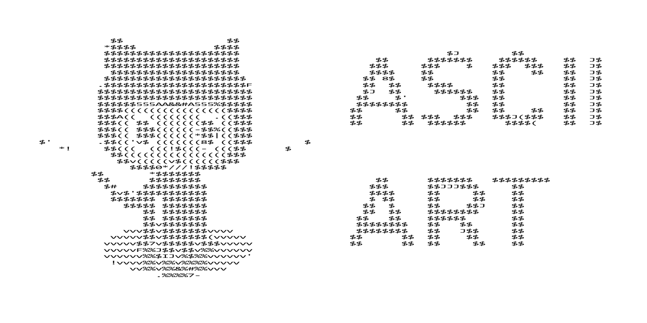 which ascii characters are used in art