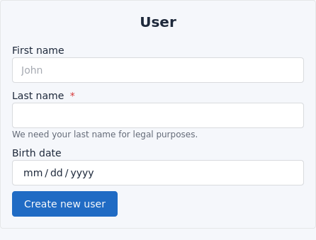 SQLPage list component