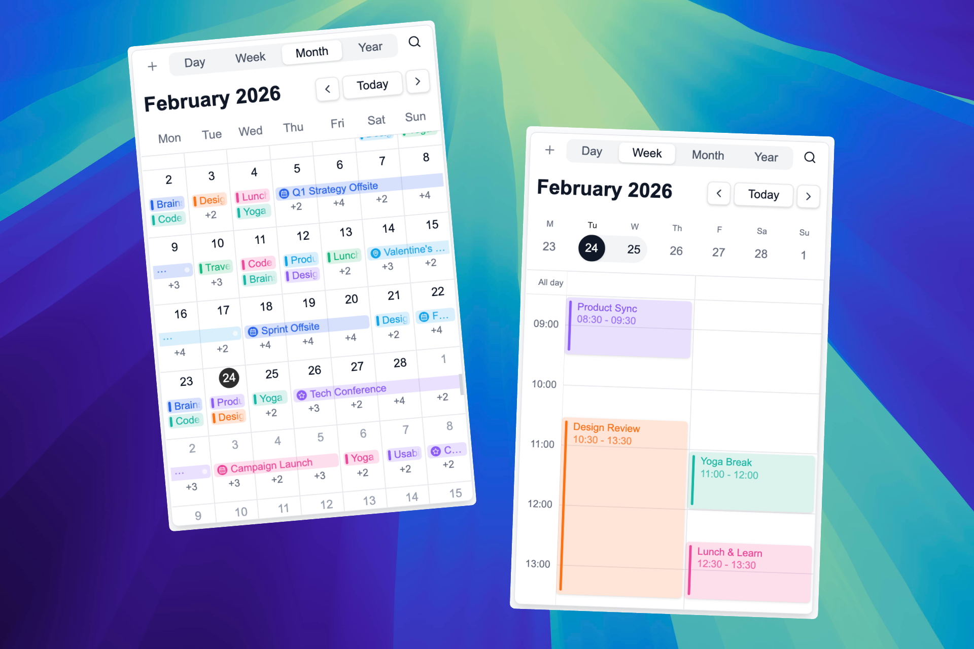 Mobile Week and Month View