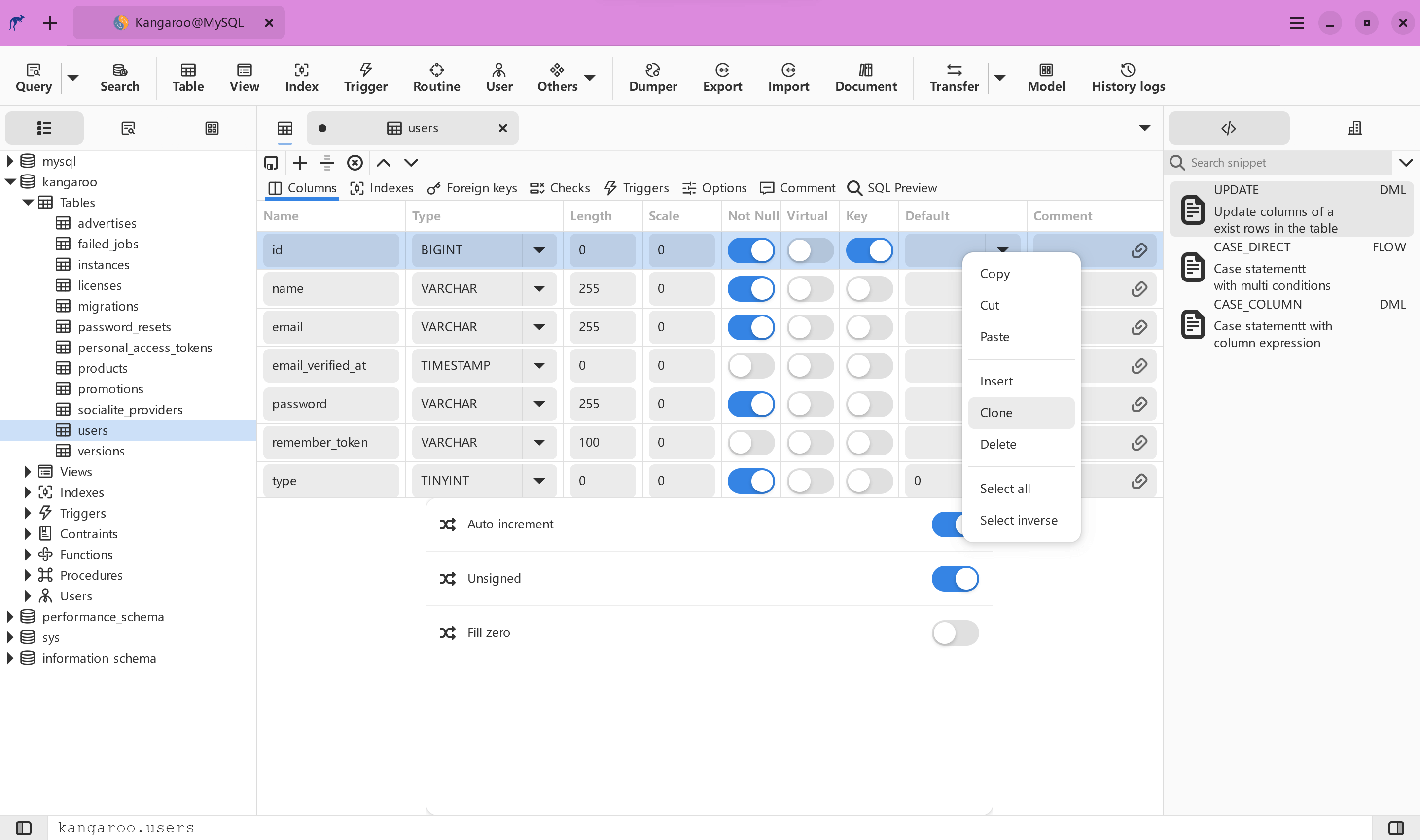 Kangaroo schema designer form