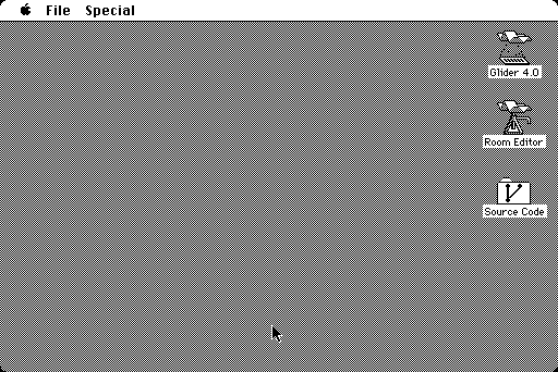 The desktop on the Mac Plus