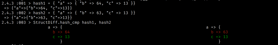 Example StructDiff