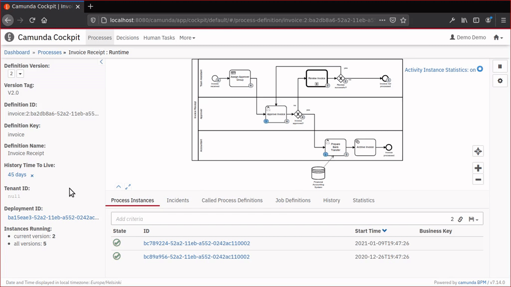 Minimal history plugin in action.