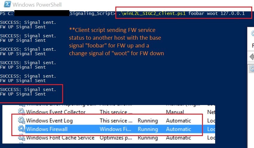 Running the client signal sender