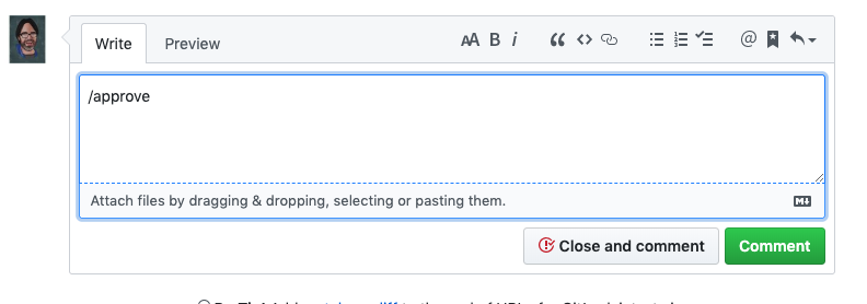 Approve Prow command in GitHub