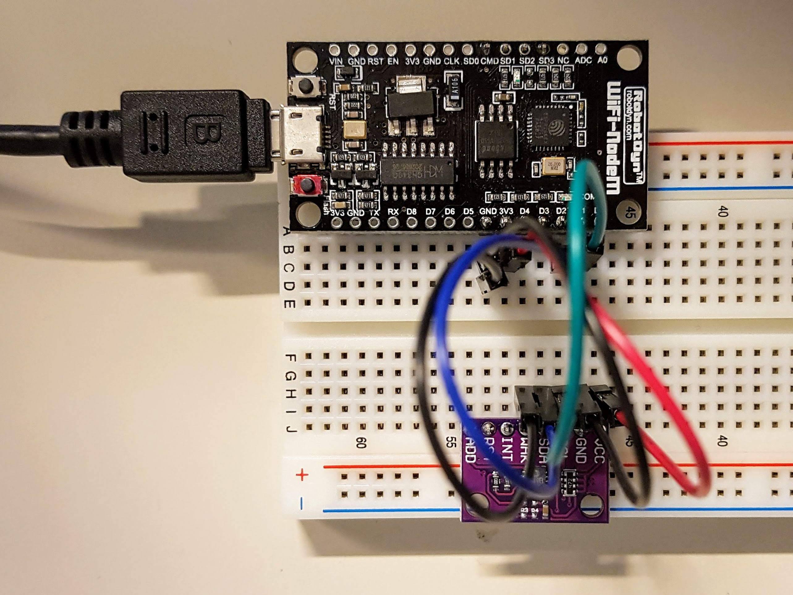 Conexión del sensor CSS811 con una placa protoboard