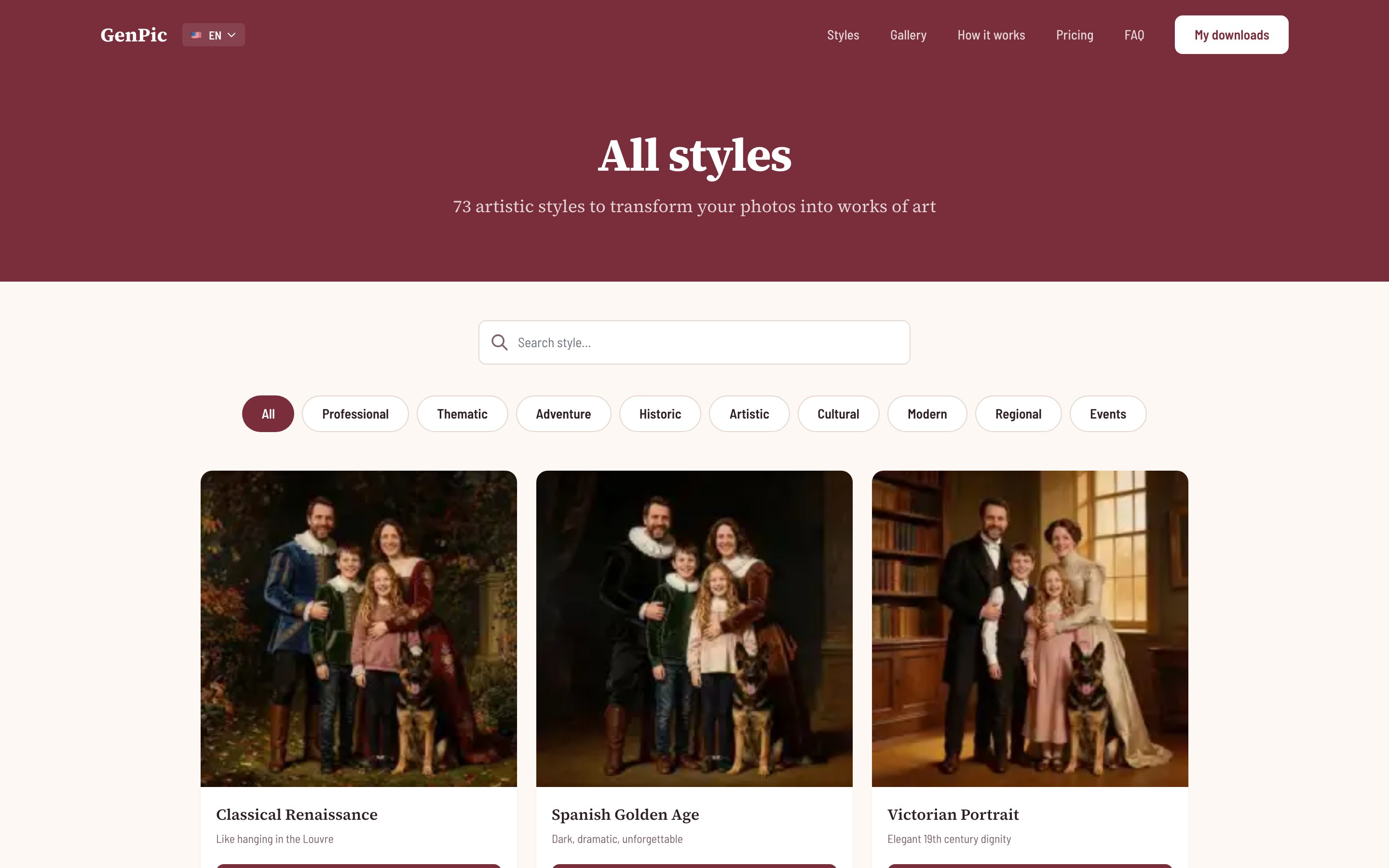 Style catalog