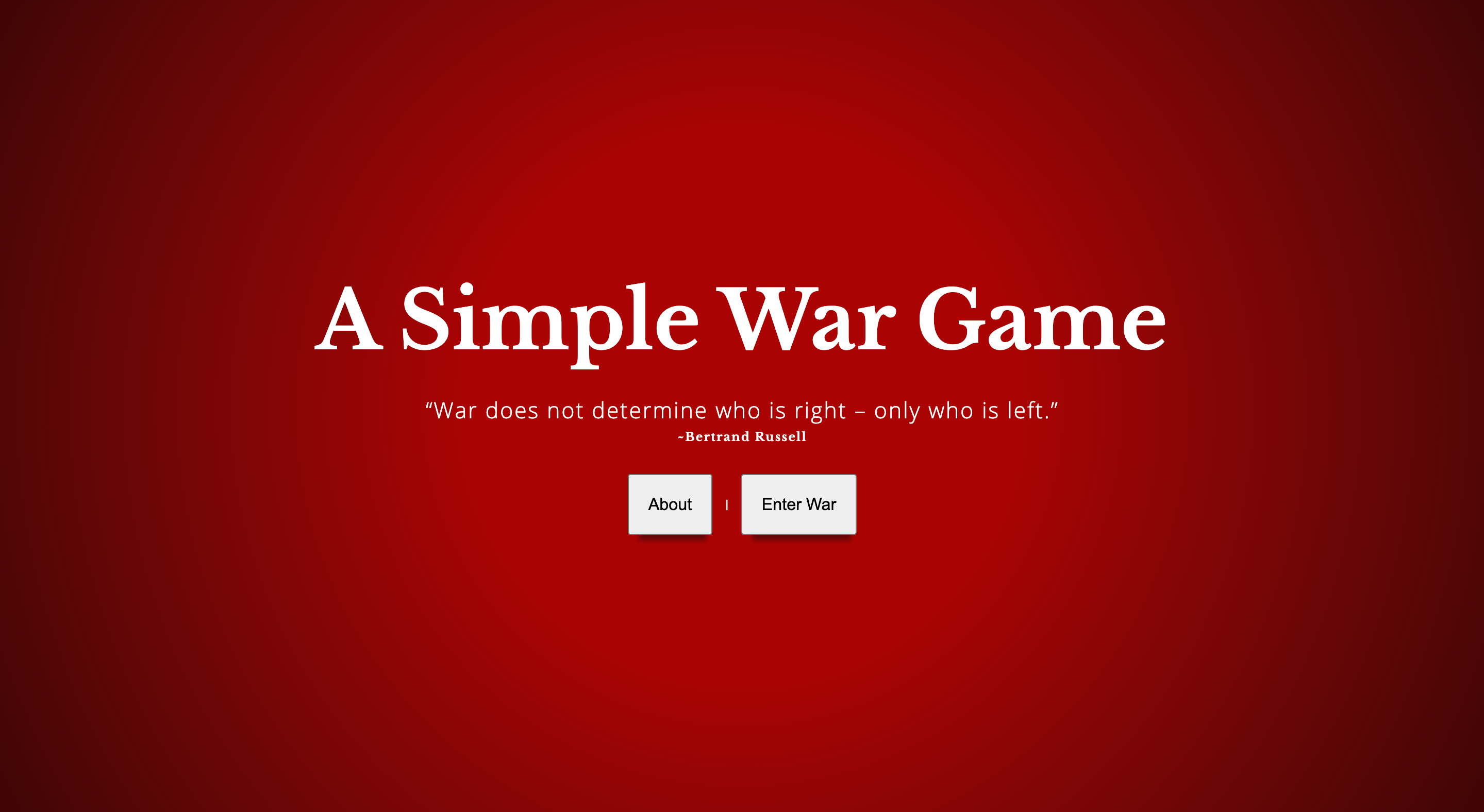 A simple War Game