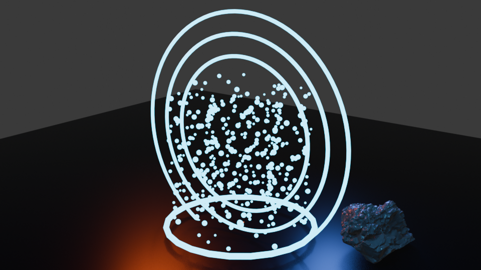 Procedural Houdini portal particles in the six-DCC showcase