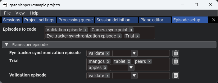 Episodes editor