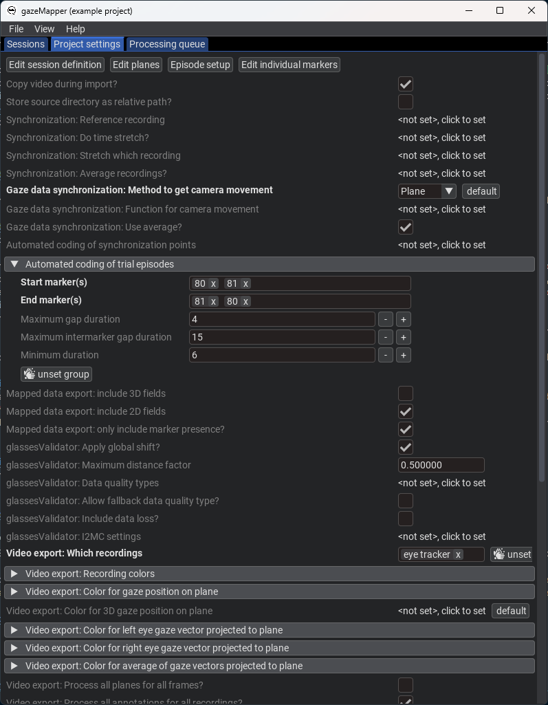 Project config