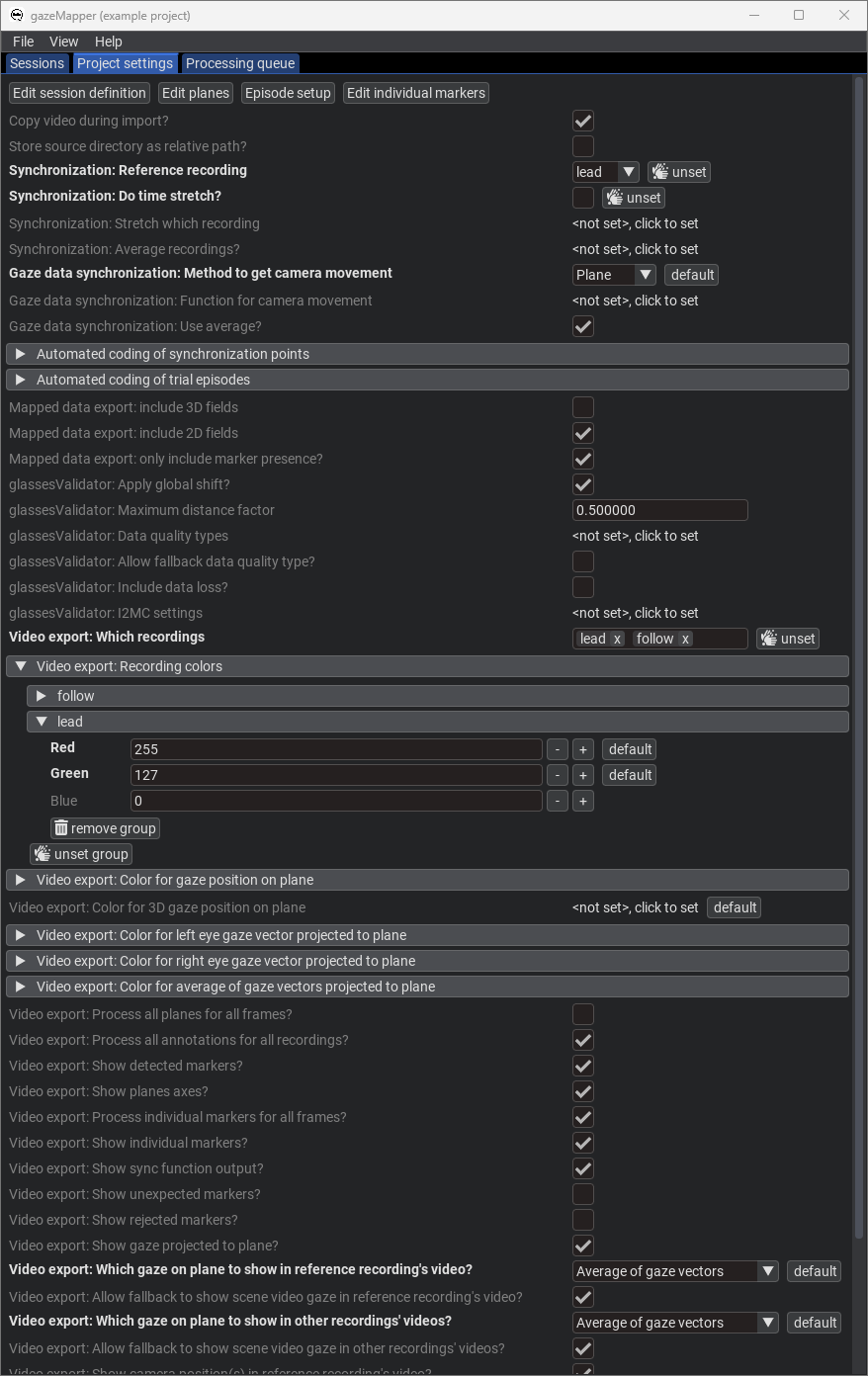 Project config