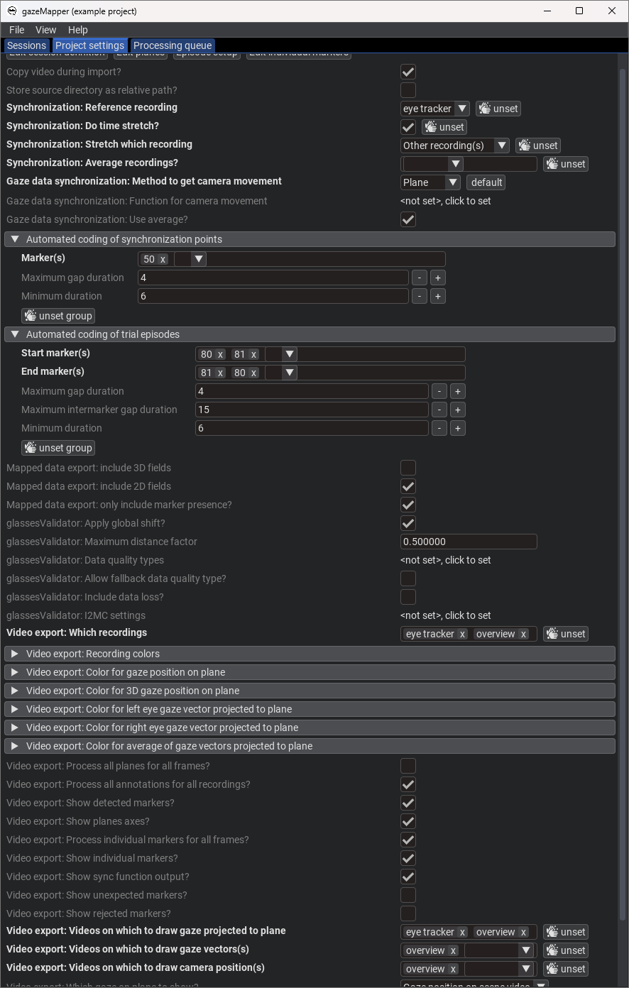 Project config