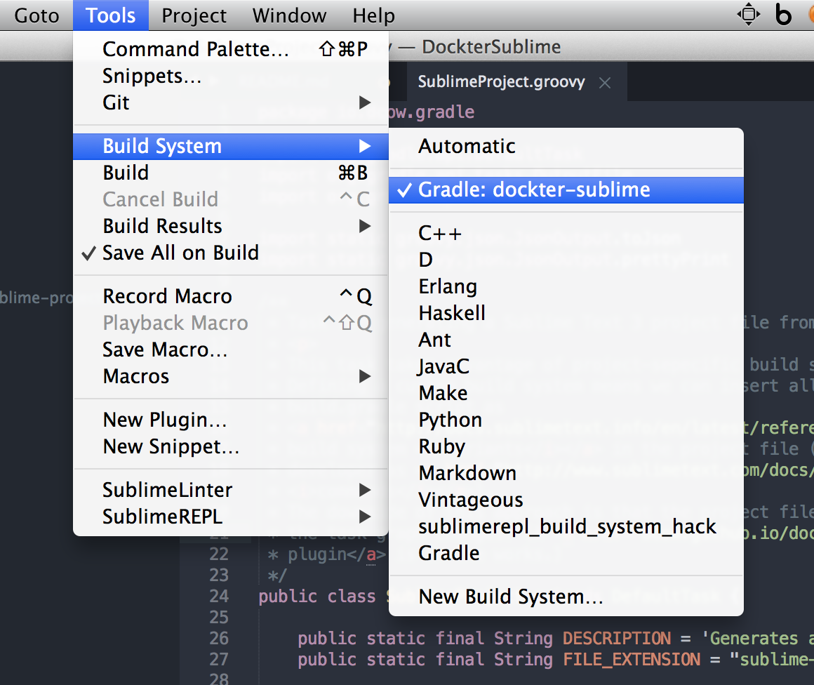 Tools > Build System > Gradle: project-name