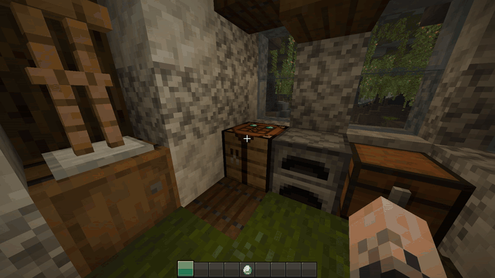 Animated crafting table demonstration