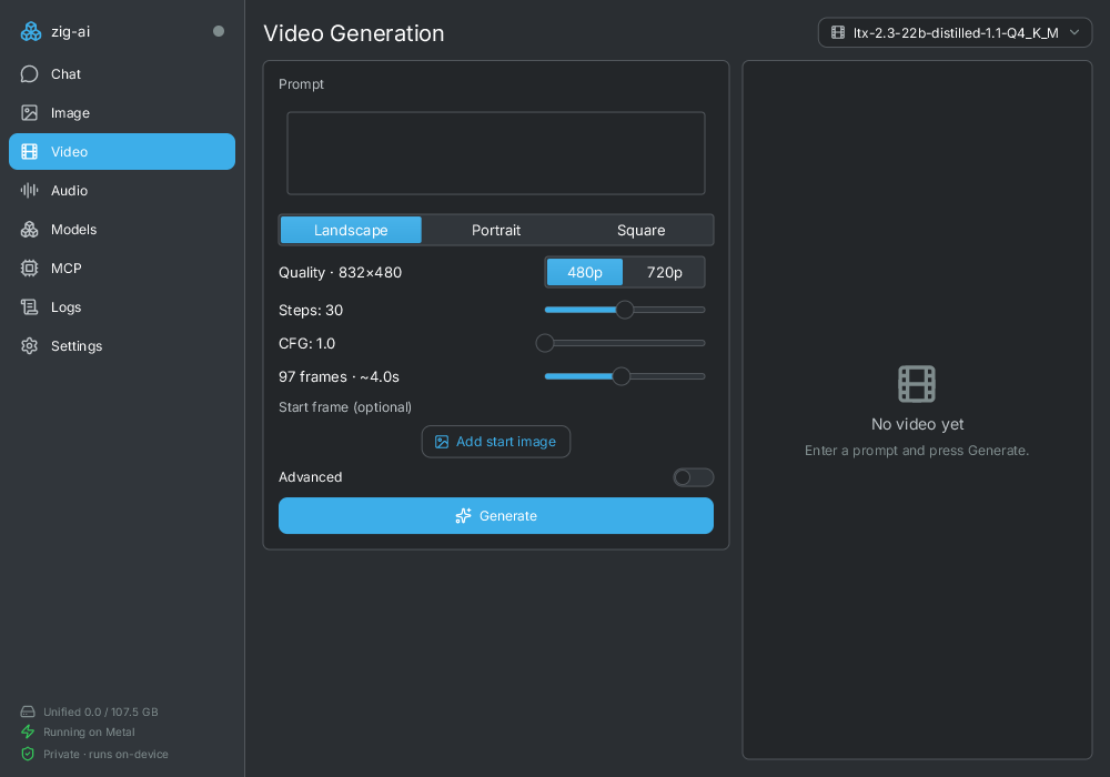 Video generation