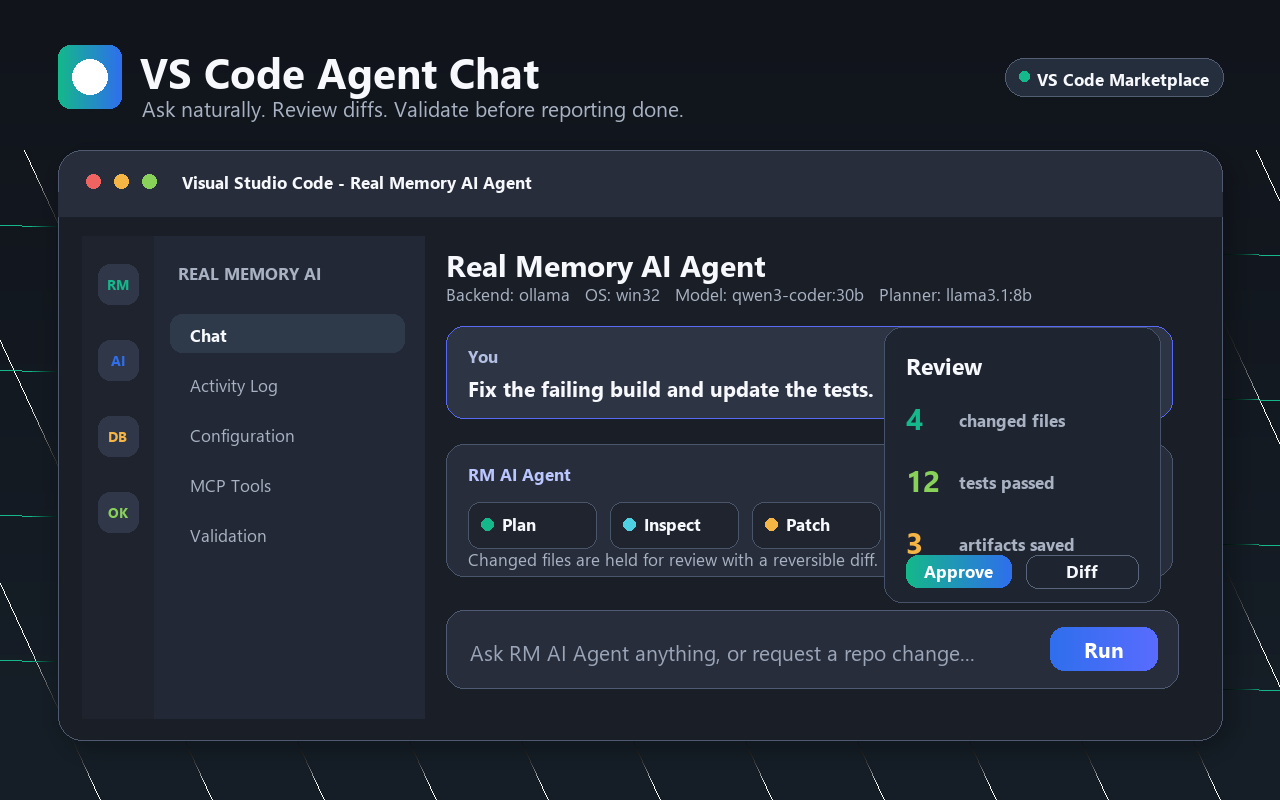 Real Memory AI Agent chat