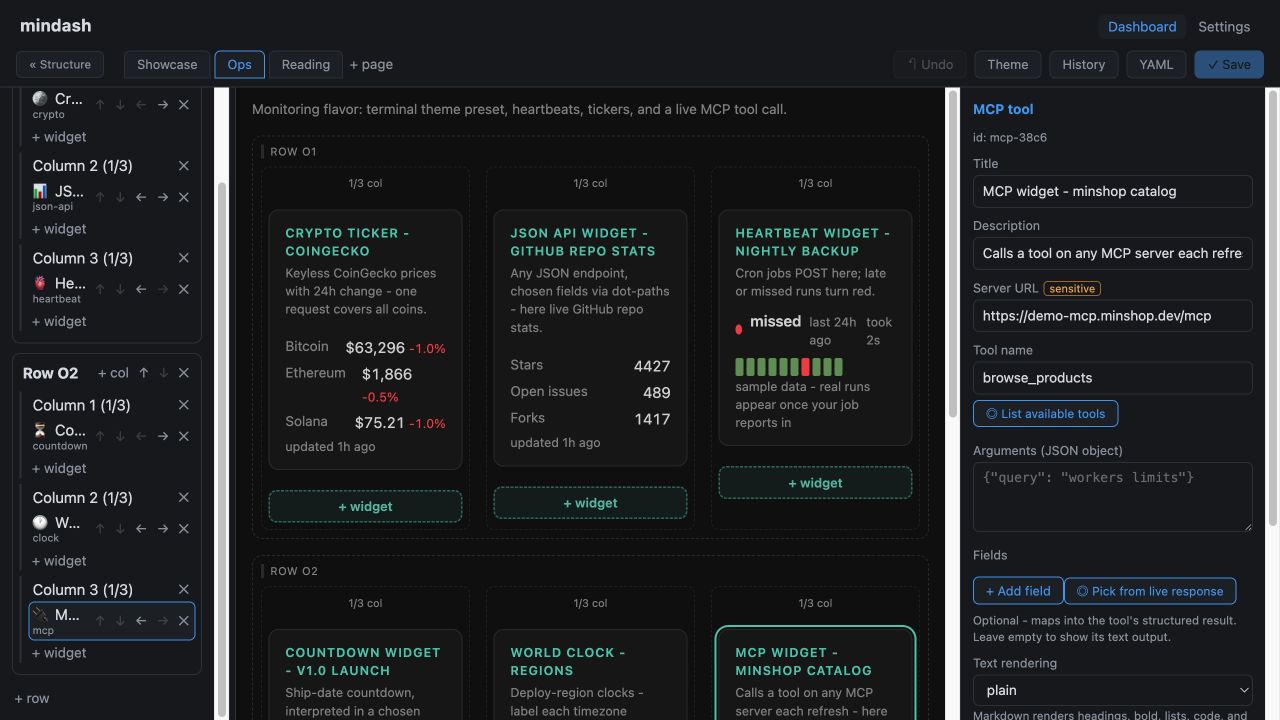 Editor with outline, live preview, and Theme inspector