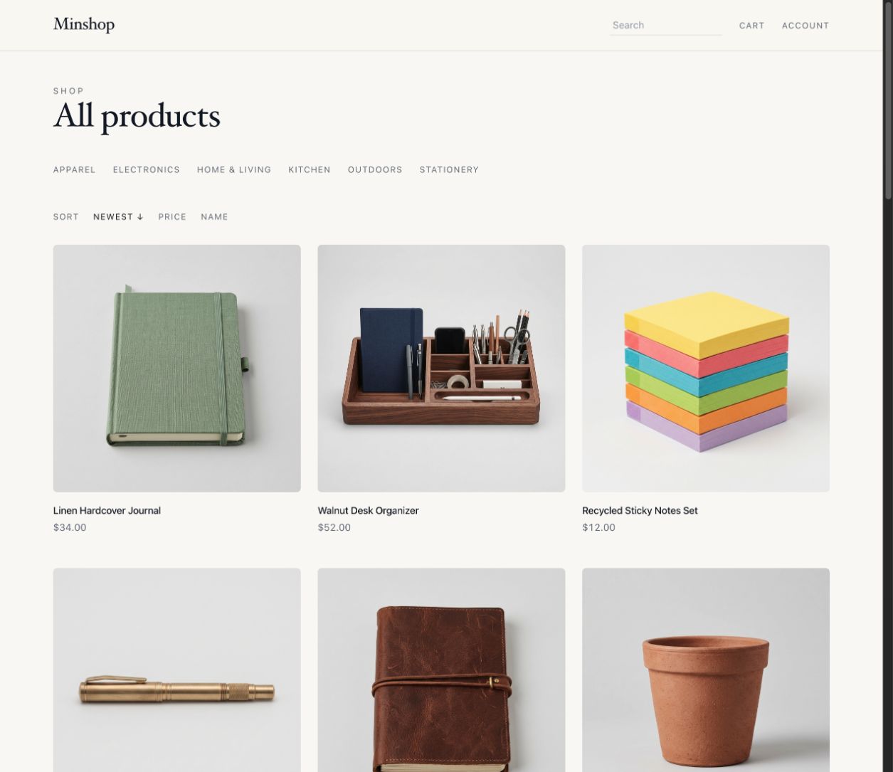 Storefront catalog