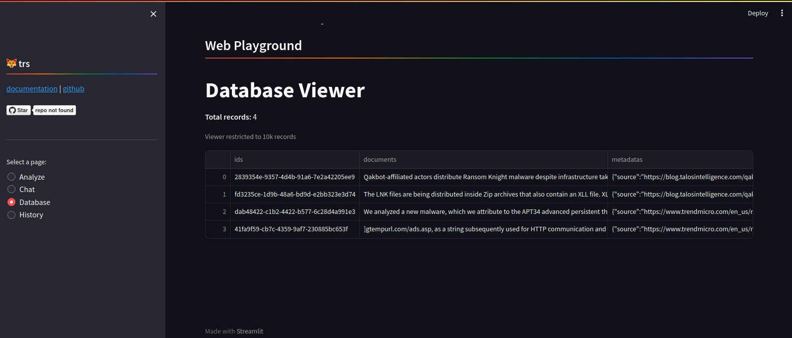 streamlit-db