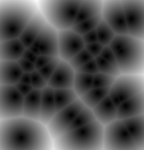 2D Points Distance Field voronoi