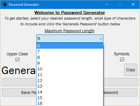 GitHub - deanbyrne95/Password-Generator: A small Windows application ...