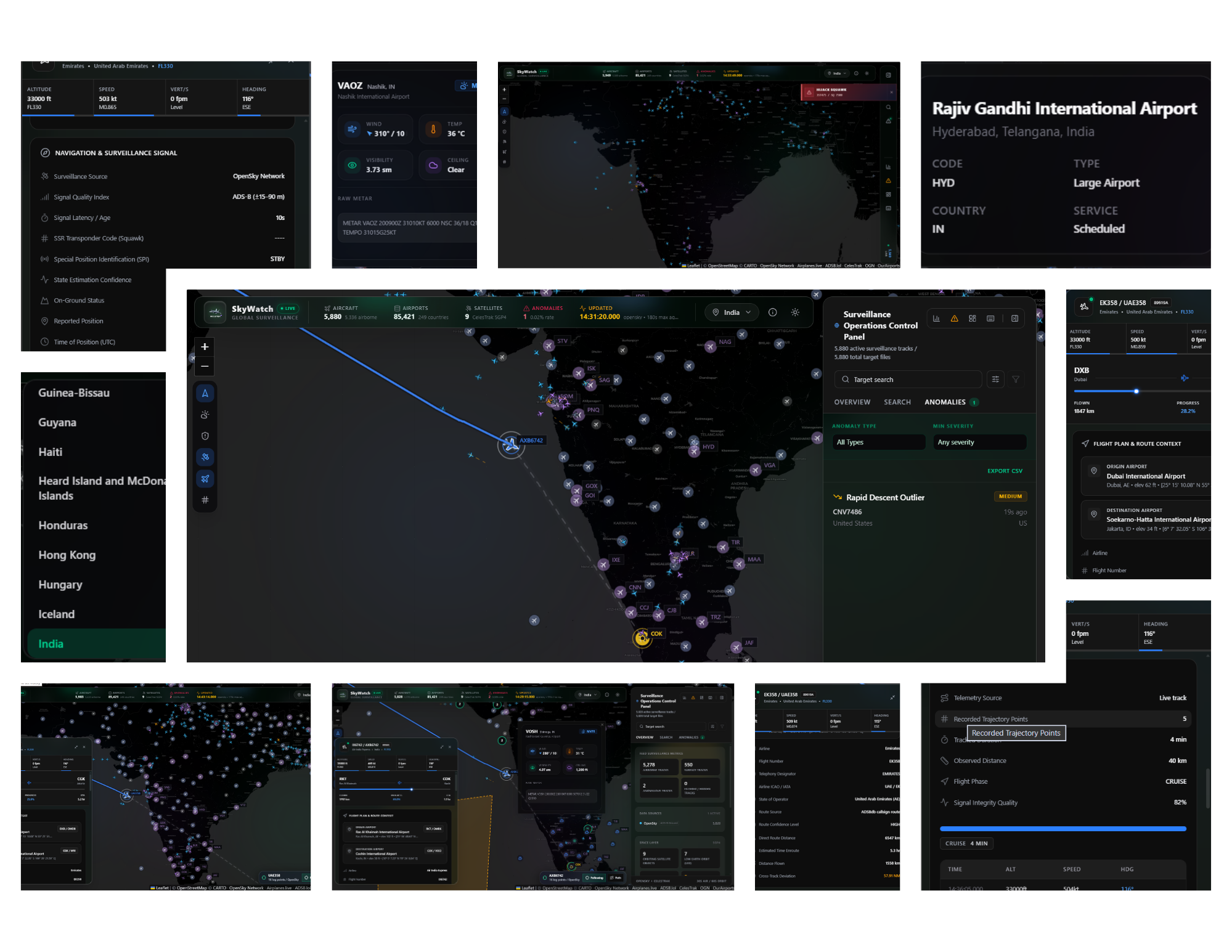 SkyWatch Live airspace intelligence dashboard