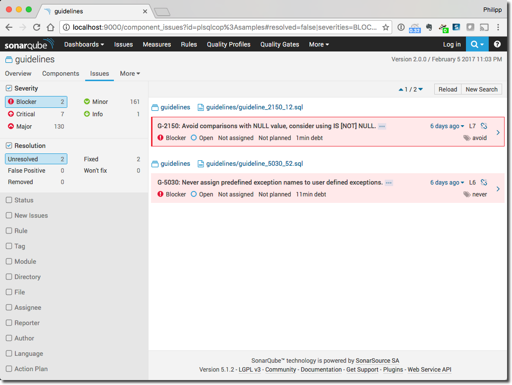 SonarQube Issues