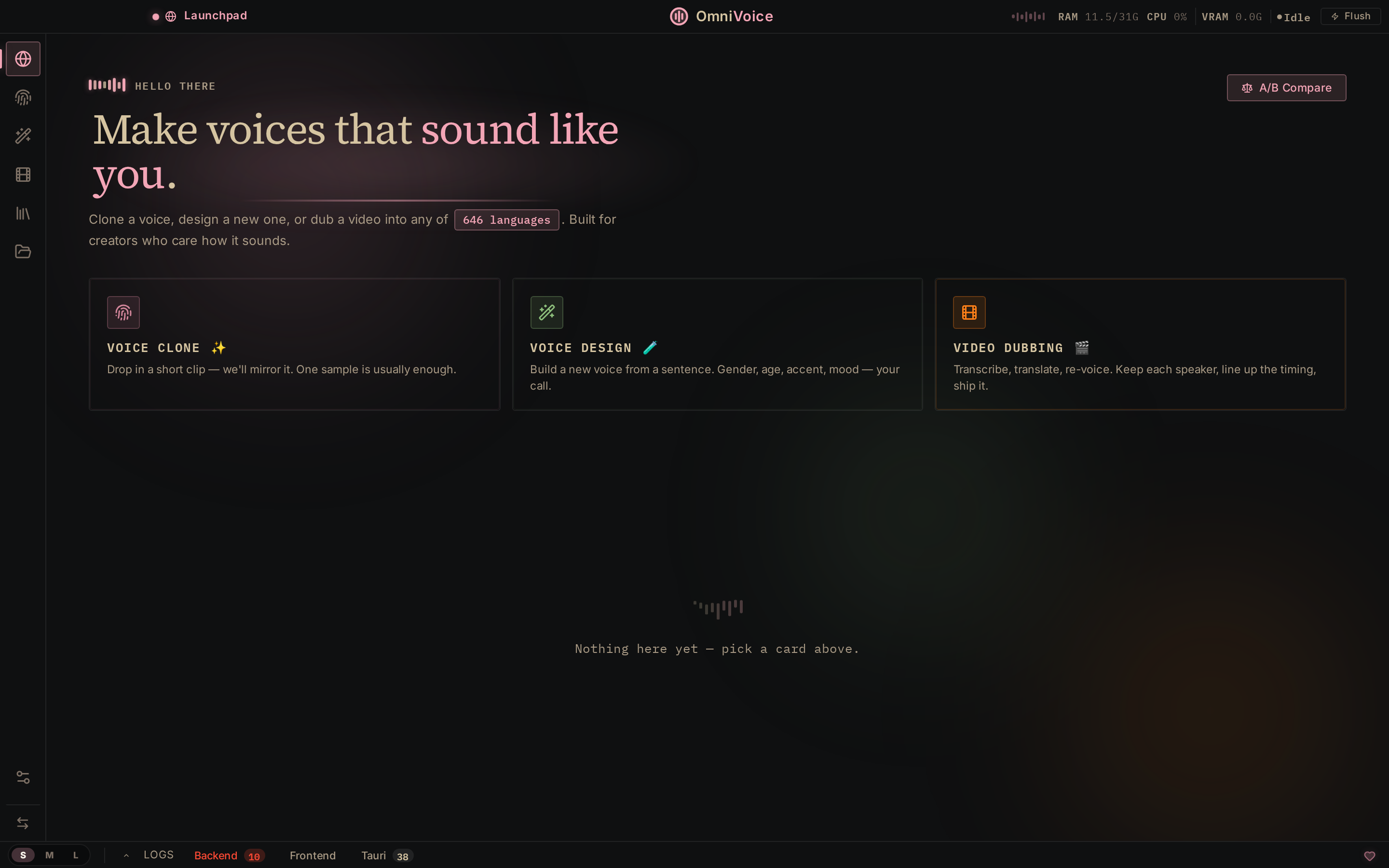 OmniVoice Studio — preview