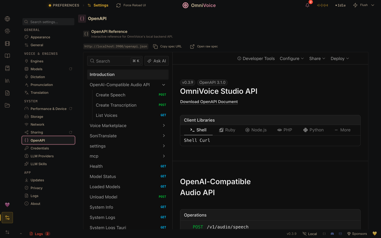OmniVoice Studio — OpenAPI
