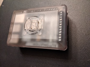 Installed Pi after shaving top plastic