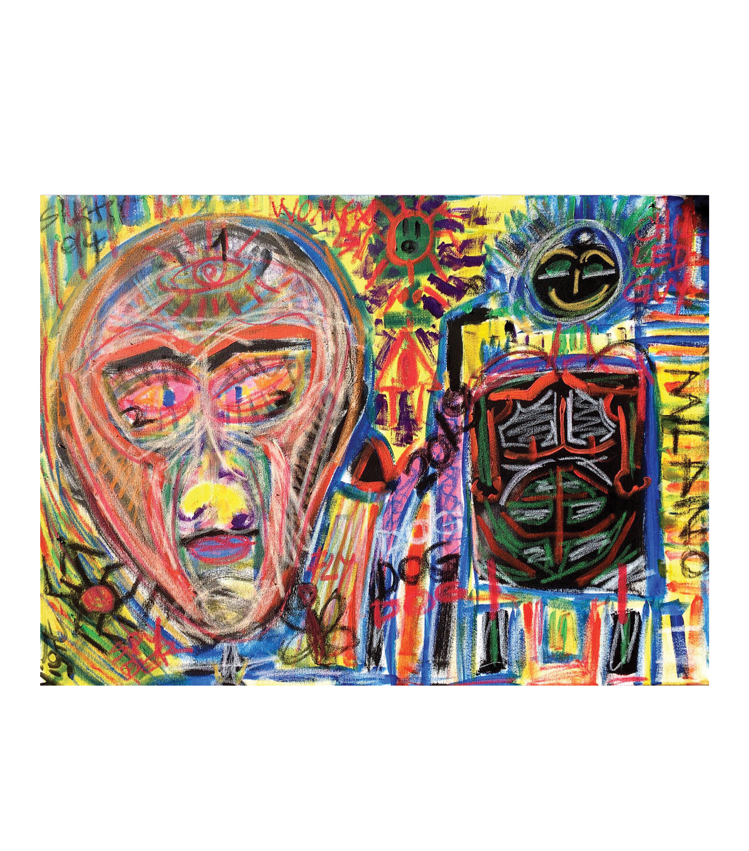 How to materialize your loneliness by using an animal in somewhere concrete or technologic — acrylic on 65x90 canvas, 2019, painting by Yiğit Özen