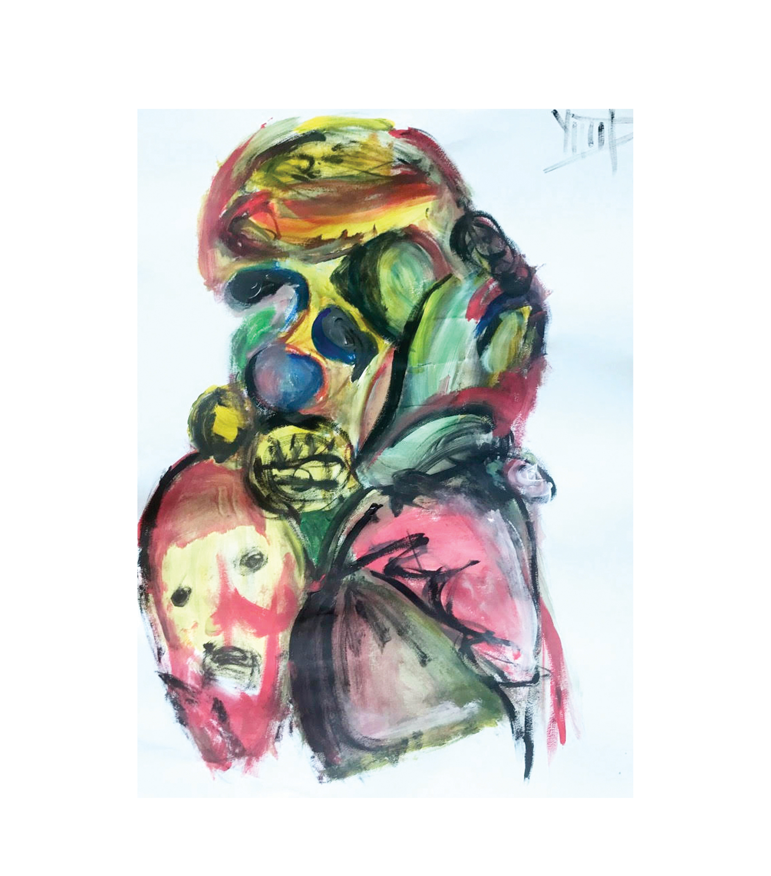 The On-Top Ruler — acrylic on A3 thick paper, 2020, painting by Yiğit Özen