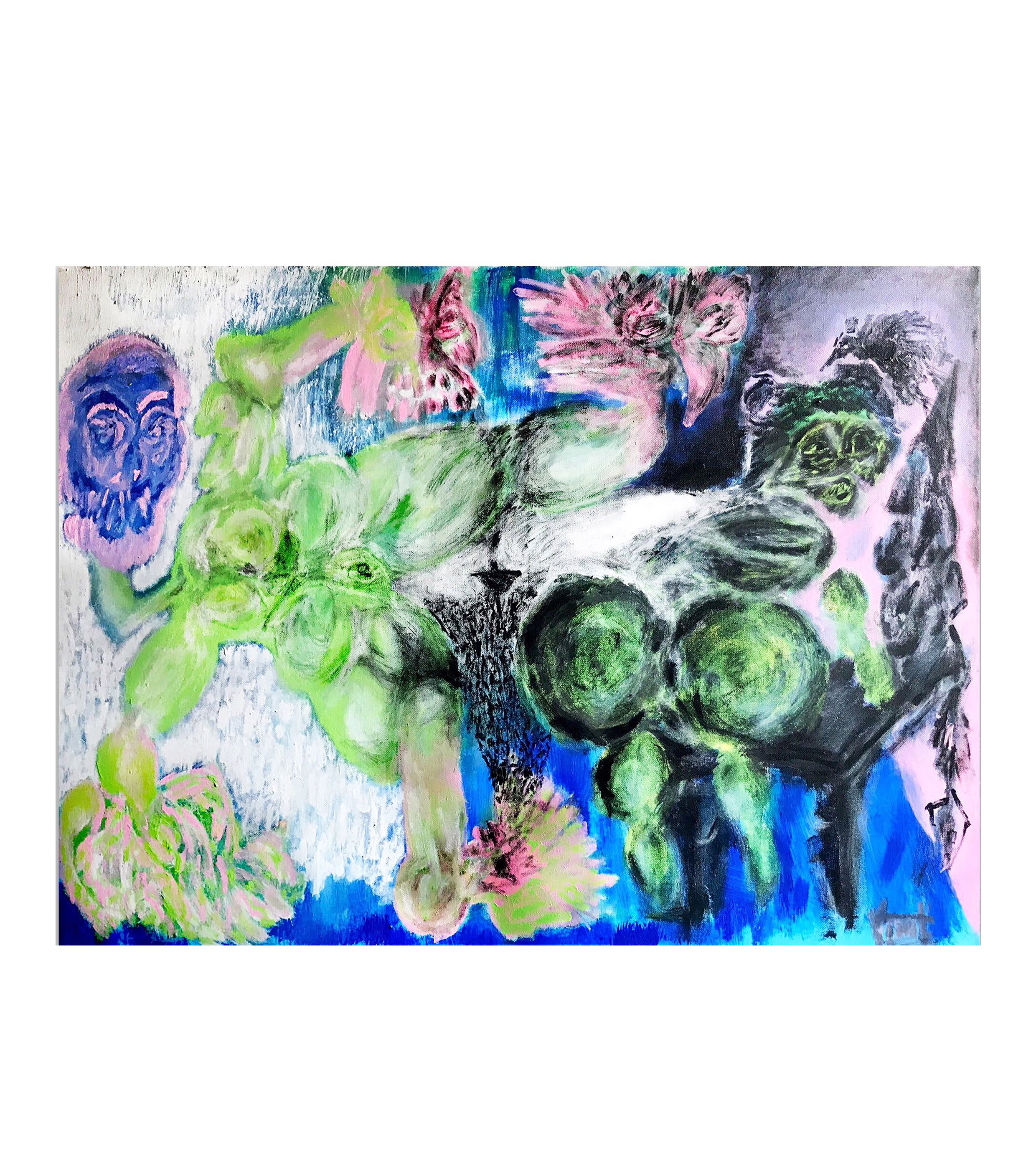 remixed execution of lucid drowning — acrylic on 65x90 canvas, 2019, painting by Yiğit Özen