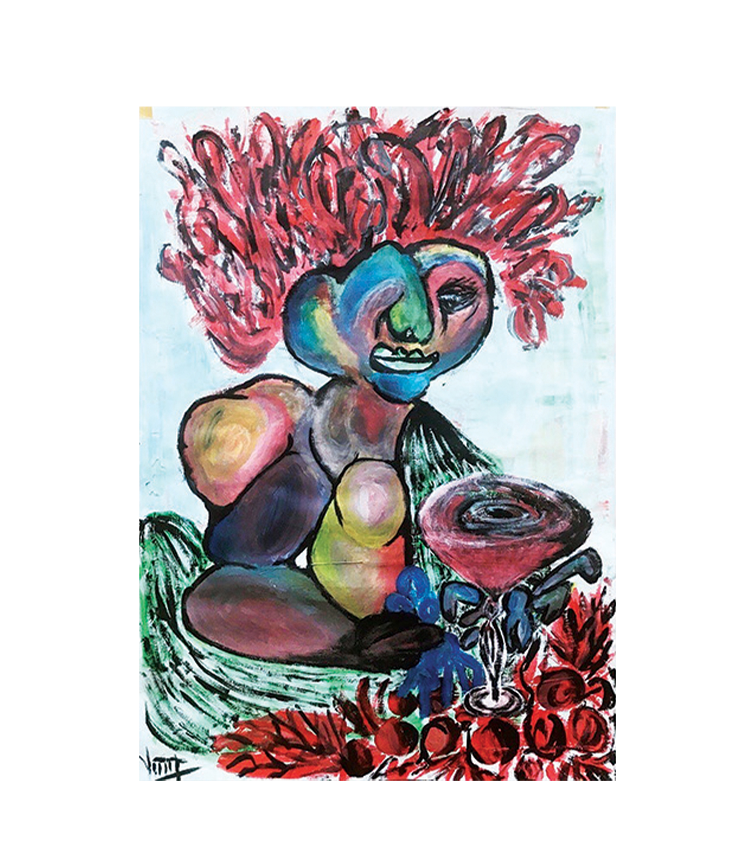 bacchus 2 — acrylic on A2 paper, 2020, painting by Yiğit Özen