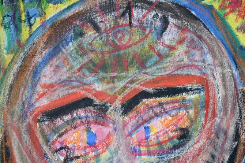 Detail 3 of How to materialize your loneliness by using an animal in somewhere concrete or technologic, a painting by Yiğit Özen