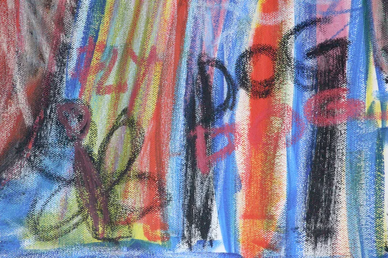 Detail 6 of How to materialize your loneliness by using an animal in somewhere concrete or technologic, a painting by Yiğit Özen
