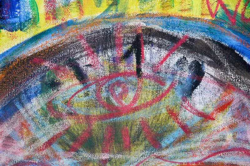 Detail 7 of How to materialize your loneliness by using an animal in somewhere concrete or technologic, a painting by Yiğit Özen