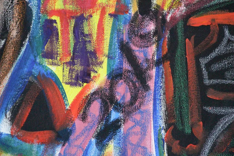 Detail 8 of How to materialize your loneliness by using an animal in somewhere concrete or technologic, a painting by Yiğit Özen