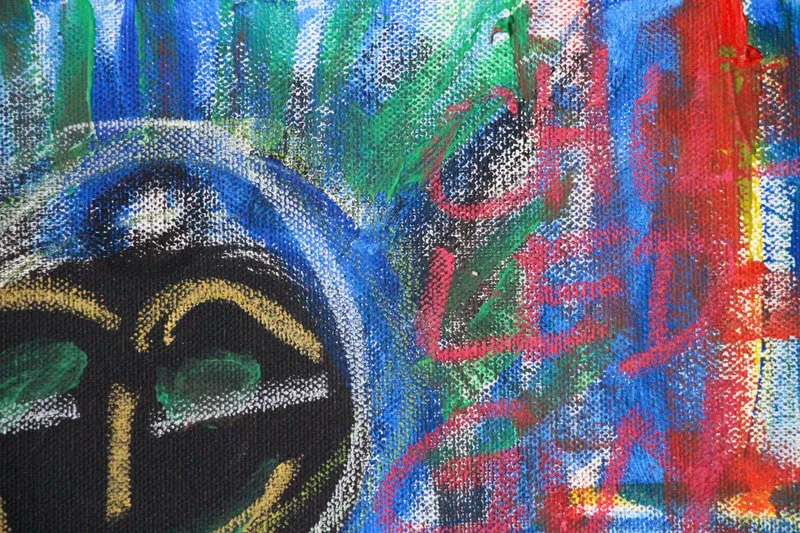 Detail 9 of How to materialize your loneliness by using an animal in somewhere concrete or technologic, a painting by Yiğit Özen