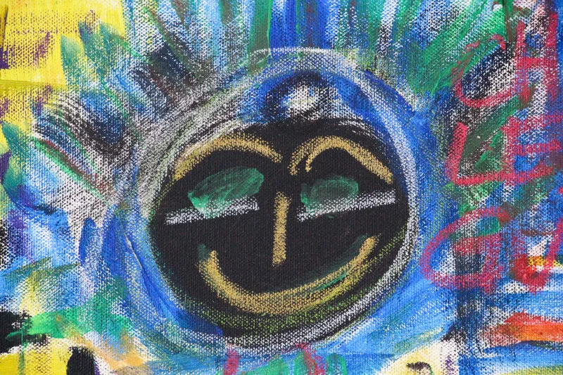 Detail 10 of How to materialize your loneliness by using an animal in somewhere concrete or technologic, a painting by Yiğit Özen